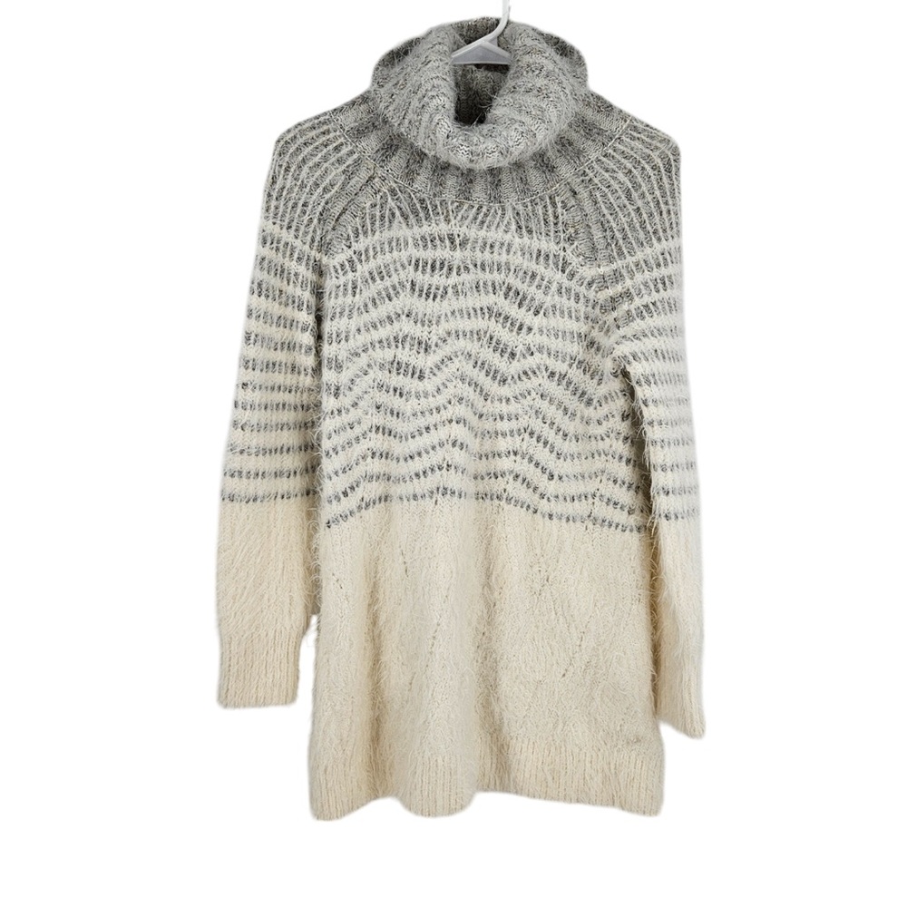 Sleeping On Snow Anthropologie Fuzzy Turtleneck Sweater Dress Layered Cami Small